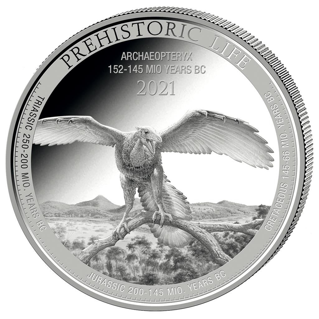1 Oz Silbermünze "Prehistoric Life" Archaeopteryx 2021