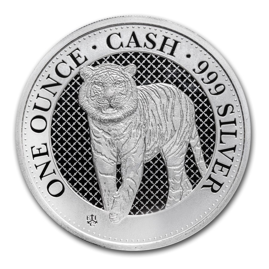1 Oz Silbermünze "Cash India Wildlife" Bengalischer Tiger 2019   - Erstausgabe!!! -
