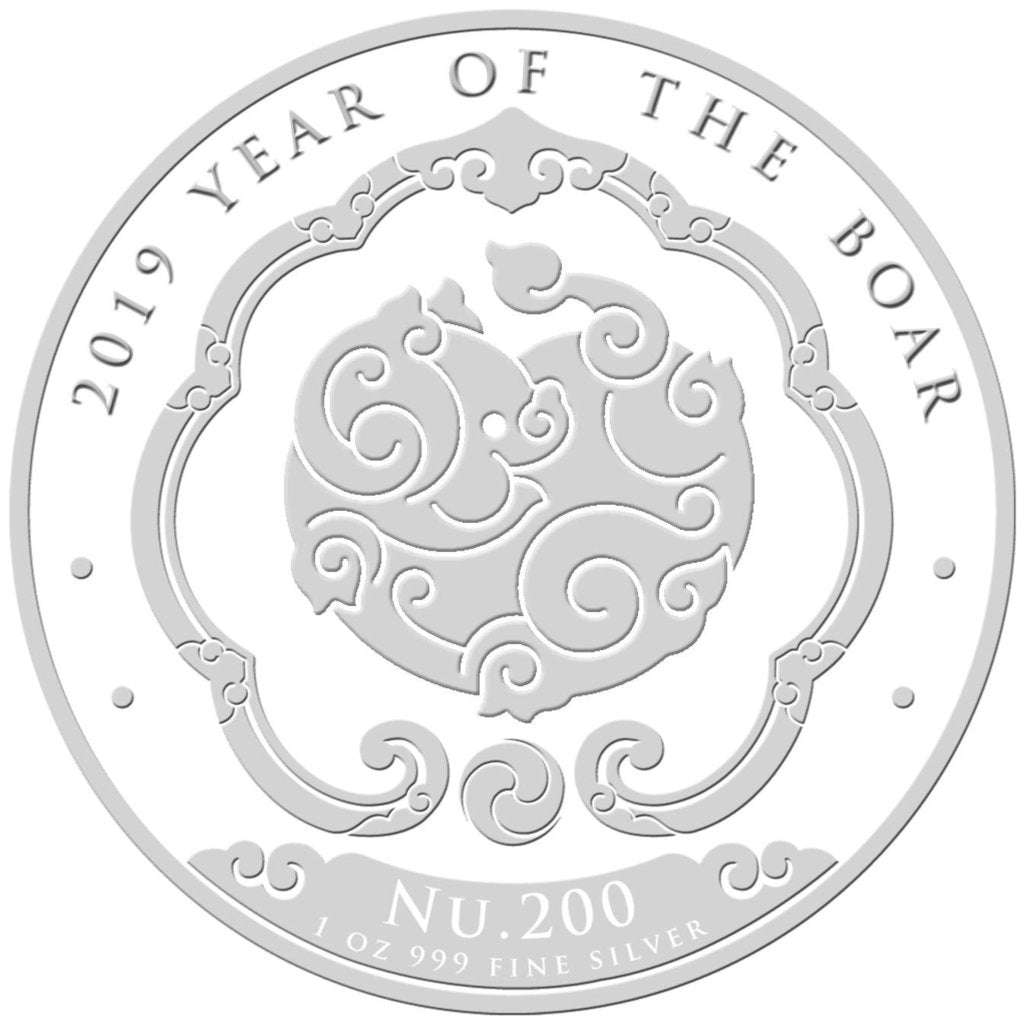 1 Oz Silbermünze "Bhutan Lunar Serie" Boar/ Eber 2019
