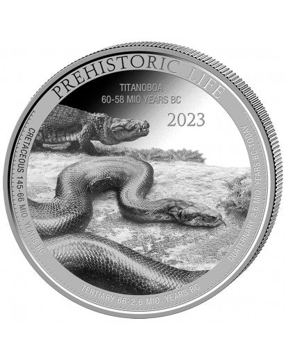 1 Oz Silbermünze "Prehistoric Life" Titanoboa 2023