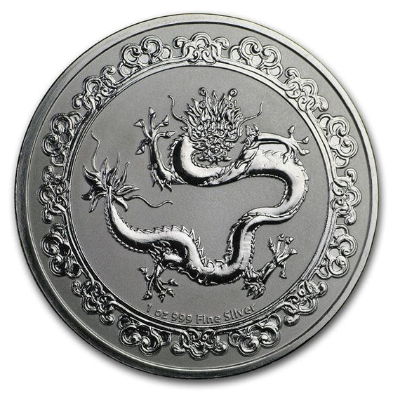 1 Oz Silbermünze "Celestial Animal" Drache (Green Dragon) 2019