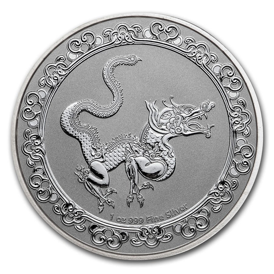 1 Oz Silbermünze "Celestial Animal" Schlange (Yellow Snake) 2020