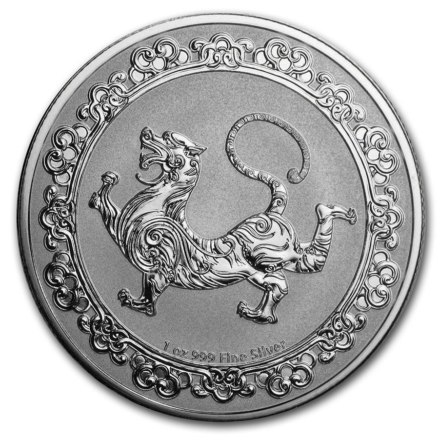 1 Oz Silbermünze "Celestial Animal" Tiger (White Tiger) 2019