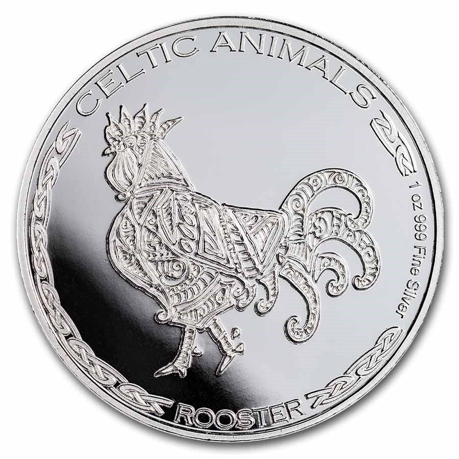 1 Oz Silbermünze "Celtic Animal" Hahn (Rooster) 2022