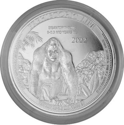 1 Oz Silbermünze "Prehistoric Life" Gigantopithecus 2022