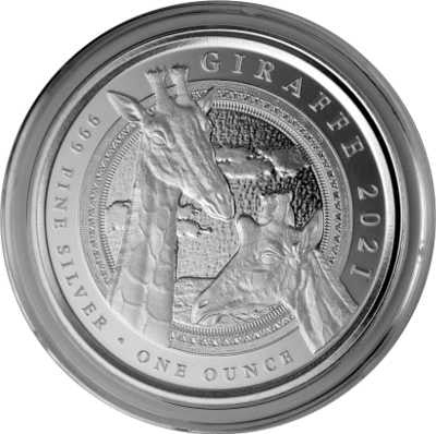 1 Oz Silbermünze Guinea Giraffe" 2021