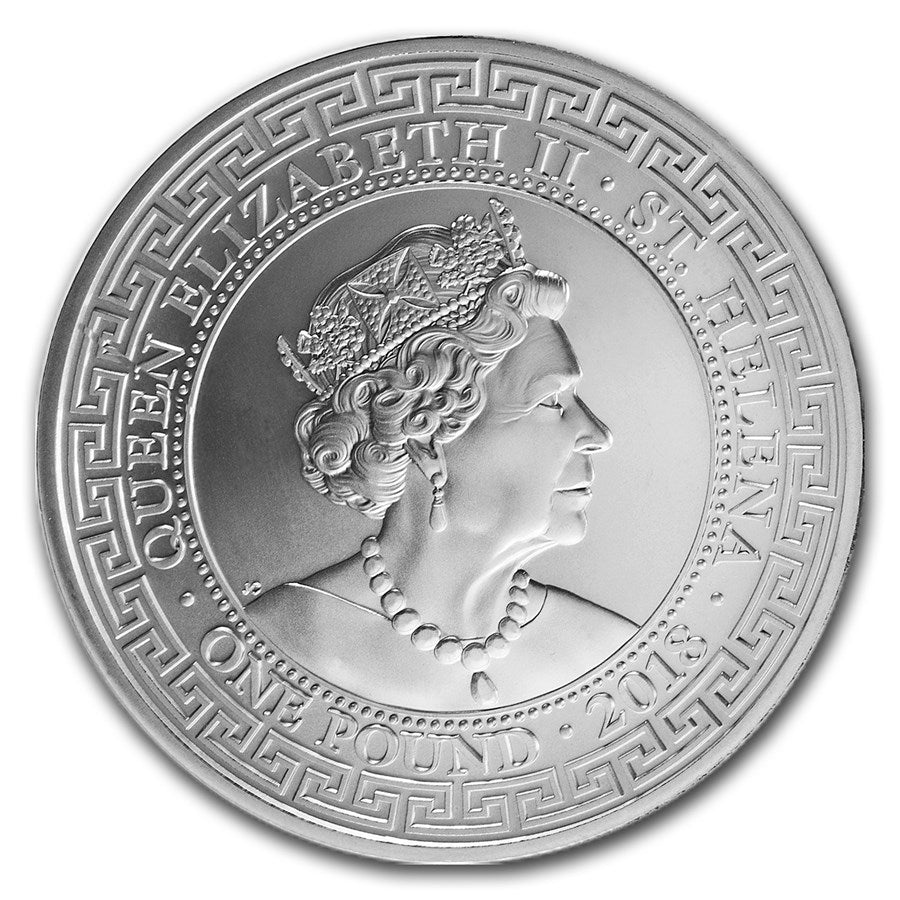 1 Oz Silbermünze "St. Helena Brinnania Trade Dollar" 2018