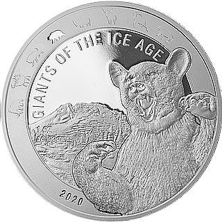 1 Oz Silbermünze "Giants of the Ice Age" Höhlenbär 2020