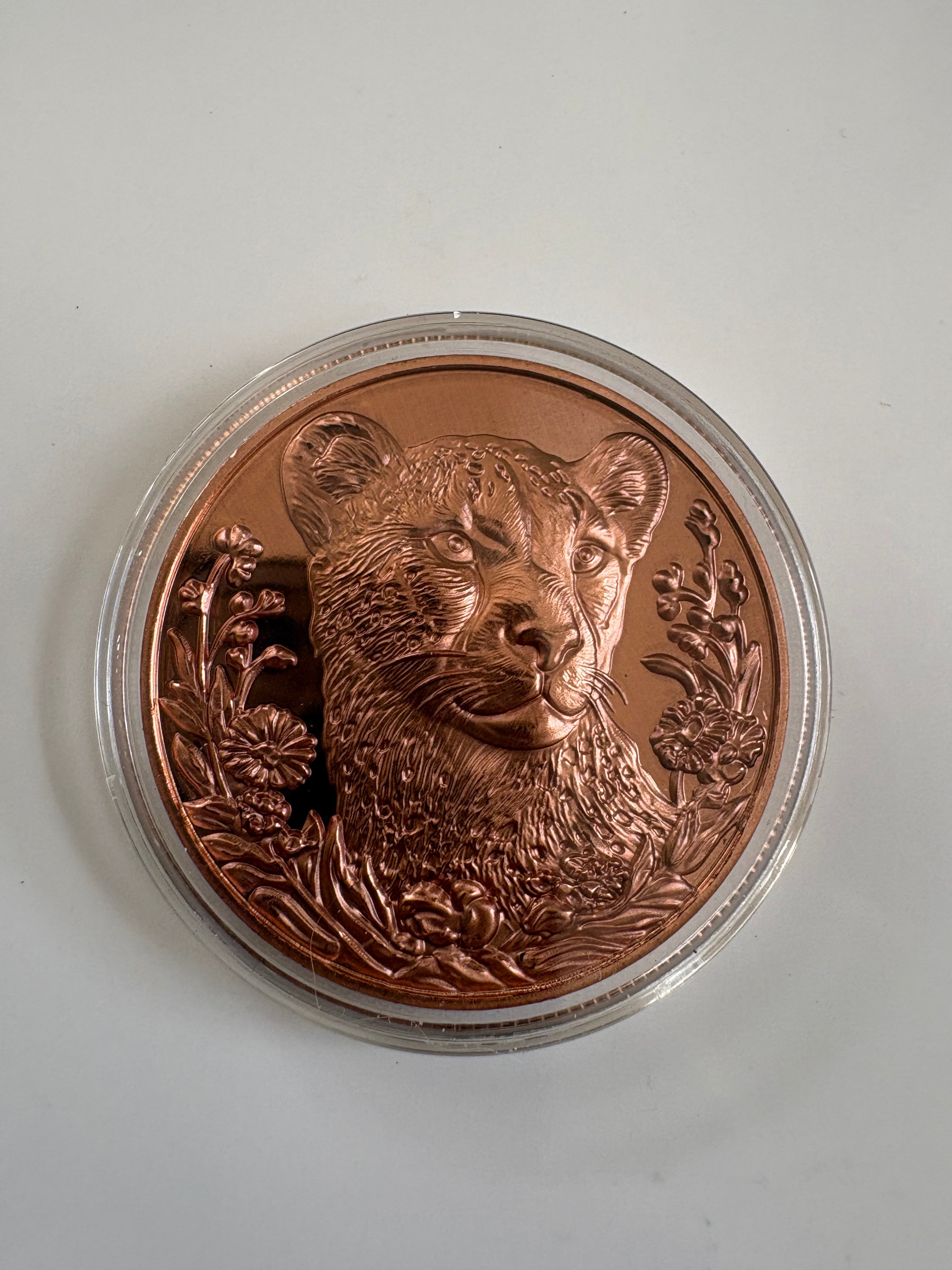 1 Oz Kupfermünze Leopard Seite