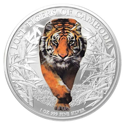 1 Oz Silbermünze "Lost Tiger Cambodia" 2026 coloriert/ farbig