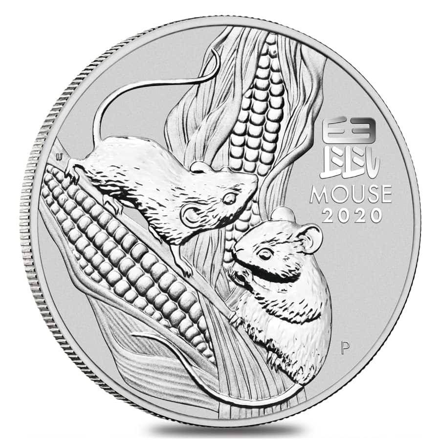 1 Oz Silbermünze "Lunar Serie III" Maus 2020