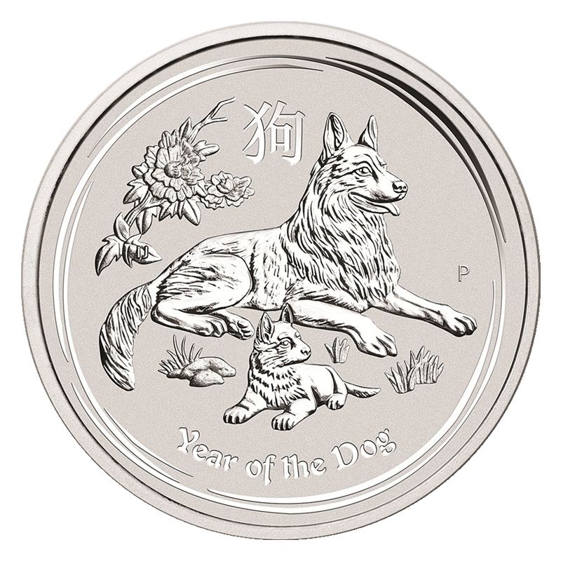 1 Oz Silbermünze "Lunar II" Hund 2018
