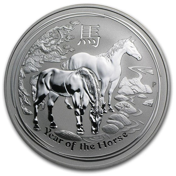 1 Oz Silbermünze "Lunar II" Pferd 2014