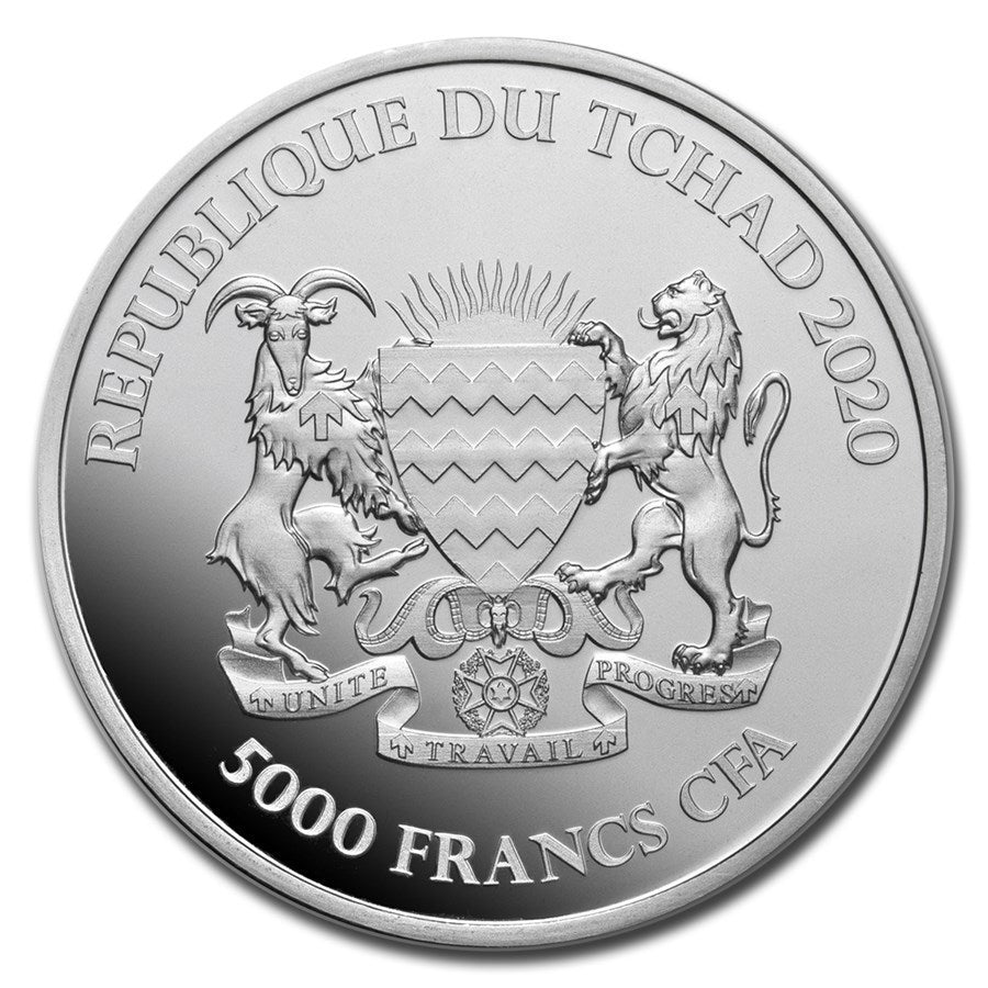 1 Oz Silbermünze "Mandala Tschad" Büffel 2020