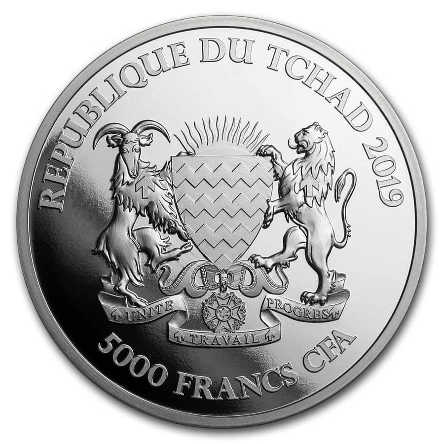 1 Oz Silbermünze "Mandala Tschad" Elefant 2019