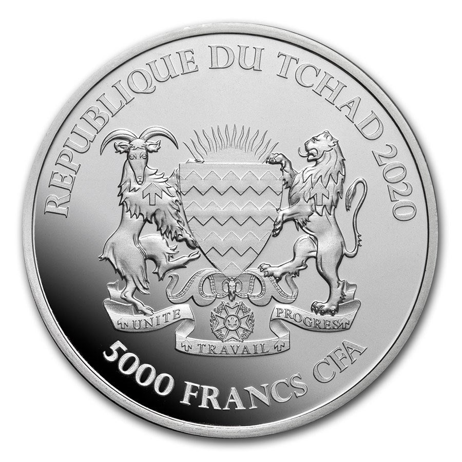 1 Oz Silbermünze "Mandala Tschad" Flusspferd 2020