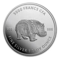 1 Oz Silbermünze "Mandala Tschad" Flusspferd 2020