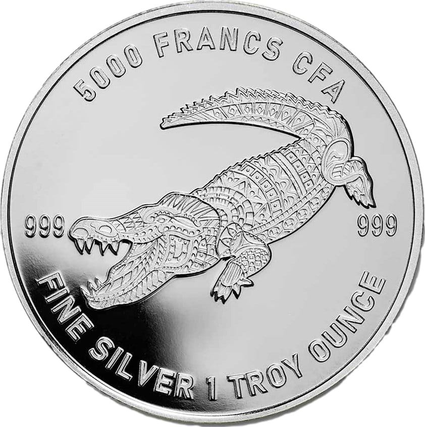 1 Oz Silbermünze "Mandala Tschad" Krokodil 2022