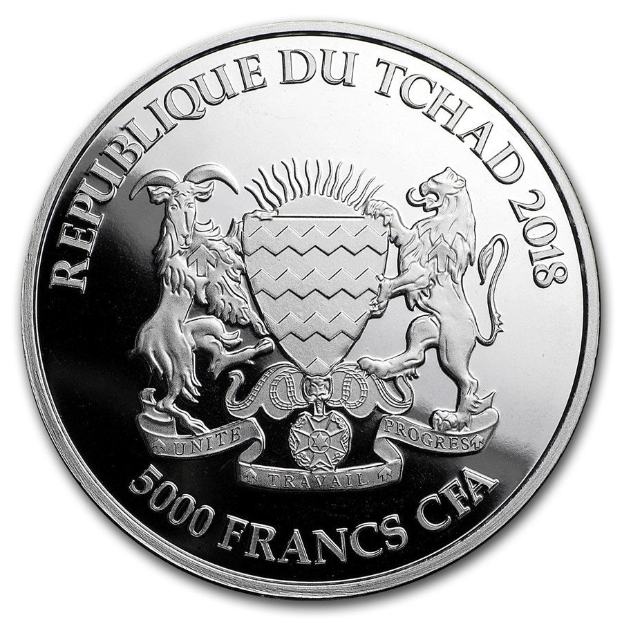 1 Oz Silbermünze "Mandala Tschad" Löwe 2018