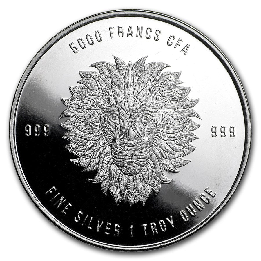 1 Oz Silbermünze "Mandala Tschad" Löwe 2018