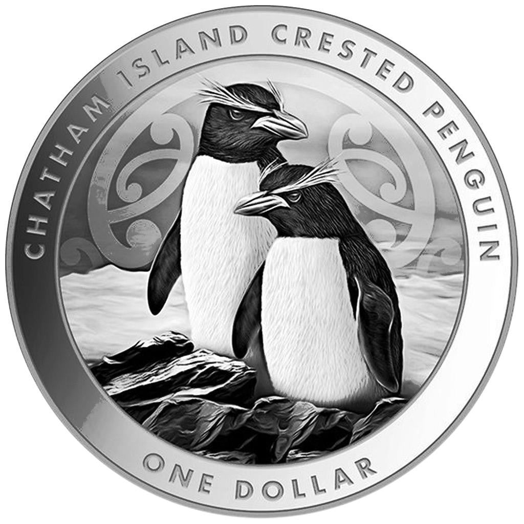 1 Oz Silbermünze "Chatham Island" Crested Penguin 2020