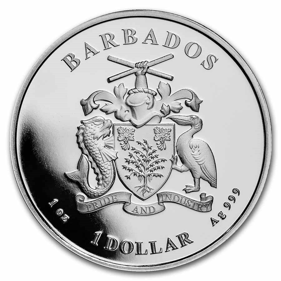 1 Oz Silbermünze "Barbados Oktopus" 2022