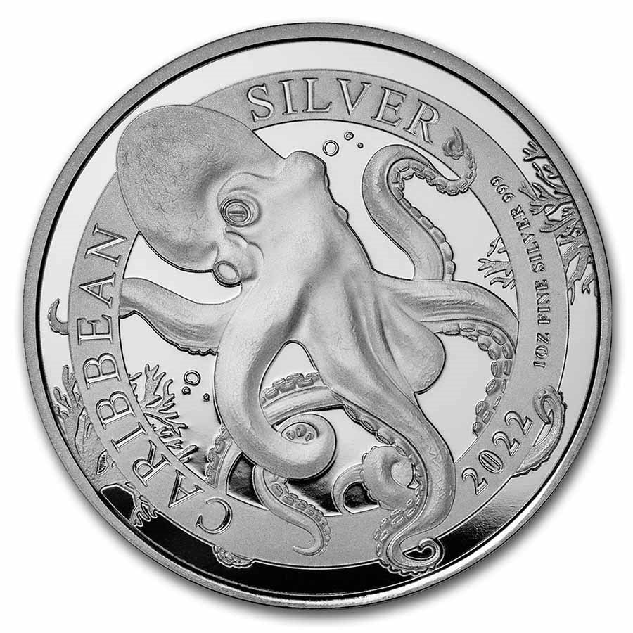 1 Oz Silbermünze "Barbados Oktopus" 2022