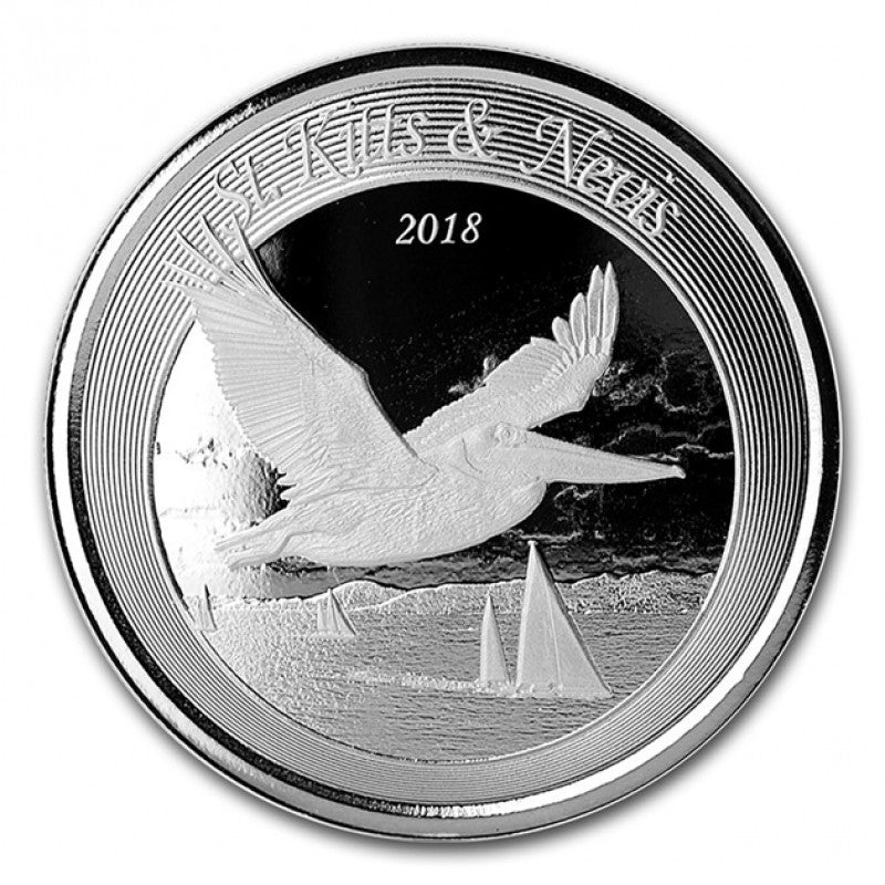 1 Oz Silbermünze "KItts &Nevis" Pelikan 2018
