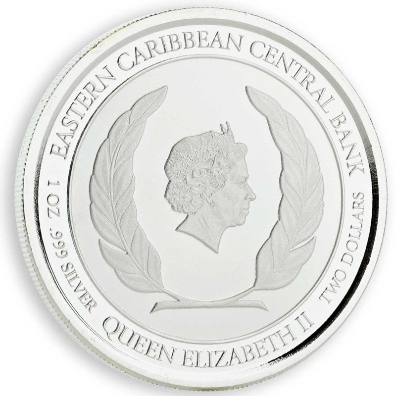 1 Oz Silbermünze "St Kitts & Nevis" Pelikan 2019