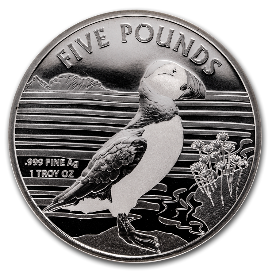 1 Oz Silbermünze " Puffin Papageientaucher Aldernay" 2019