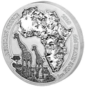 1 Oz Silbermünze "Ruanda African Ounce" Giraffe 2018