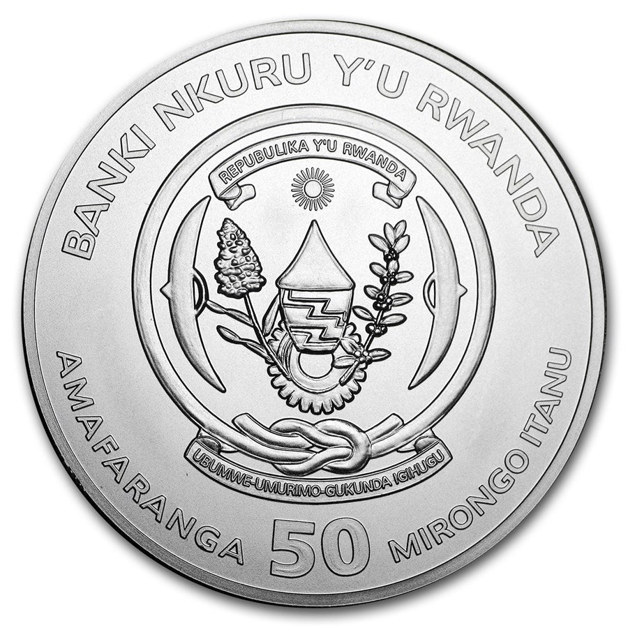 1 Oz Silbermünze "Ruanda Lunar Serie" Hund 2018