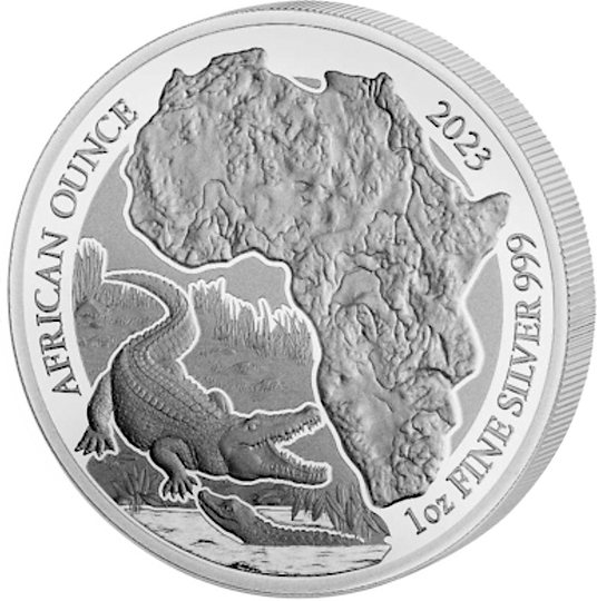 1 Oz Silbermünze "Ruanda African Ounce" Nilkrokodil 2023