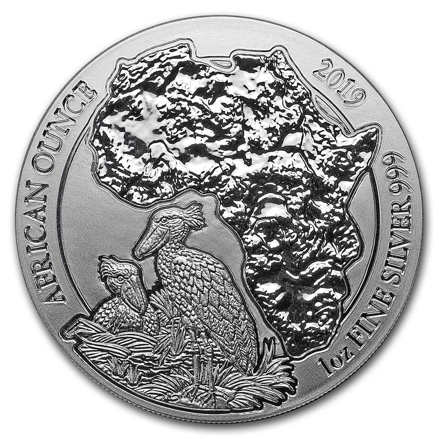 1 Oz Silbermünze "Ruanda African Ounce" Schuhschnabel 2019