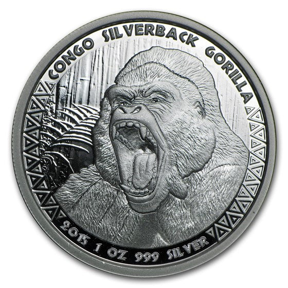 1 Oz Silbermünze "Silverback Gorilla" 2015
