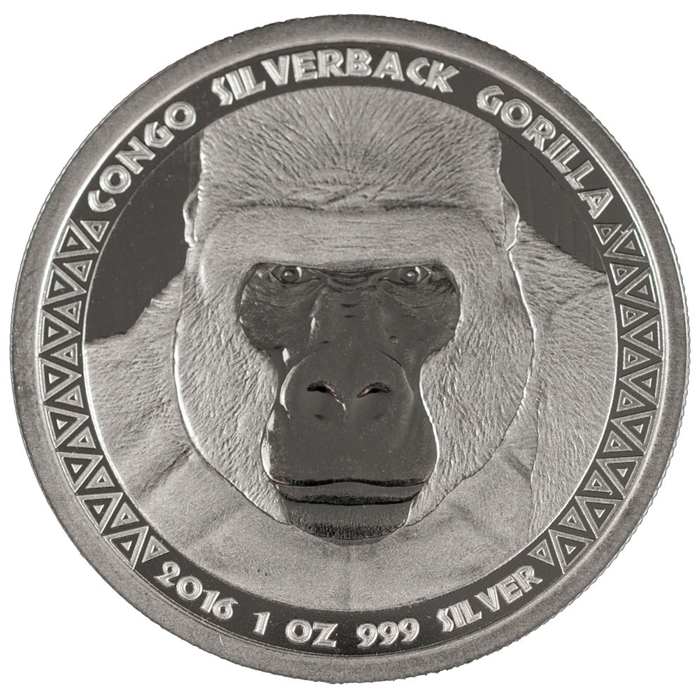 1 Oz Silbermünze "Silberback Gorilla" 2016