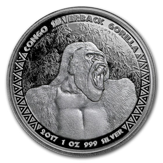 1 Oz Silbermünze "Silverback Gorilla" 2017