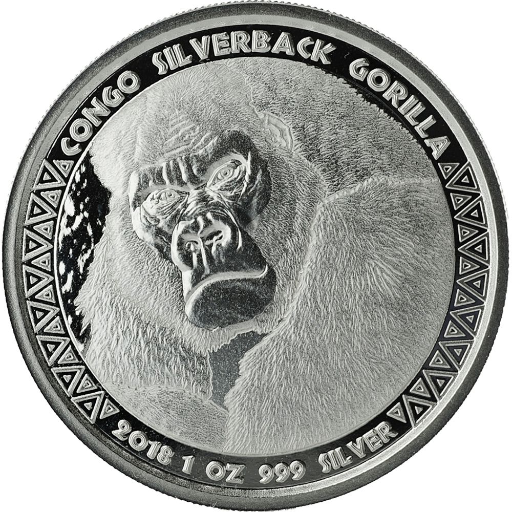 1 Oz Silbermünze "Silverback Gorilla" 2018