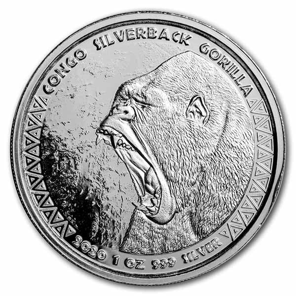 1 Oz Silbermünze "Silverback Gorilla" 2020