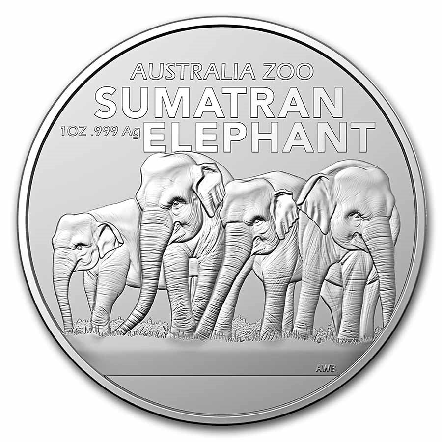 1 Oz Silbermünze " Australia Zoo Elefant" 2022