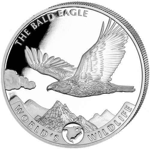 1 Oz Silbermünze "World´s Wildlife" Bald Eagle 2021