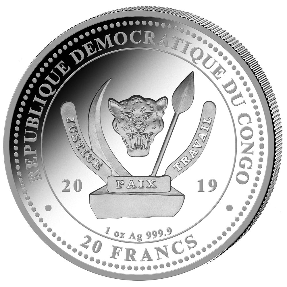1 Oz Silbermünze "World`s Wildlife" Giraffe 2019   -Erstauflage!!!-