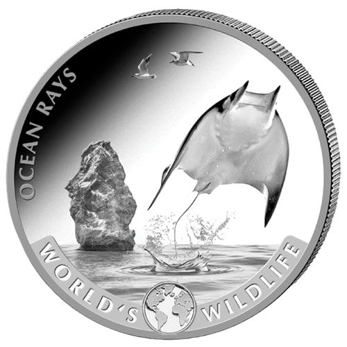 1 Oz Silbermünze "World´s Wildlife" Ocean Rays 2023
