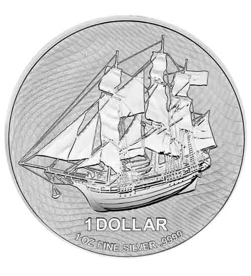 1 Oz Silbermünze "Cook Island" Schiff 2021