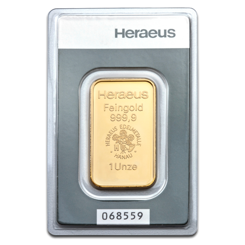 1 Oz Goldbarren Heraeus