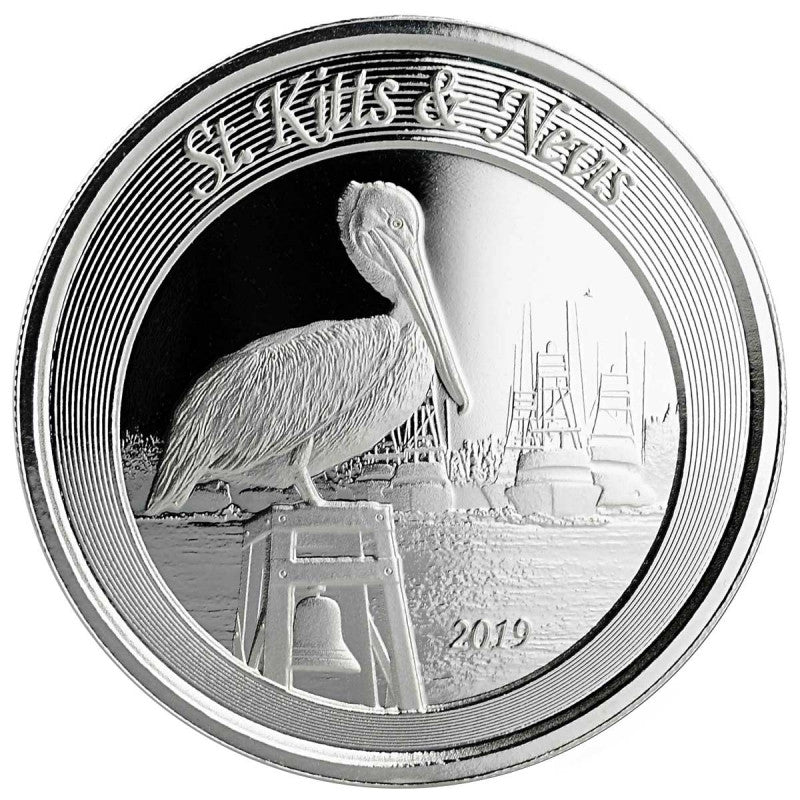 1 Oz Silbermünze "St Kitts & Nevis" Pelikan 2019